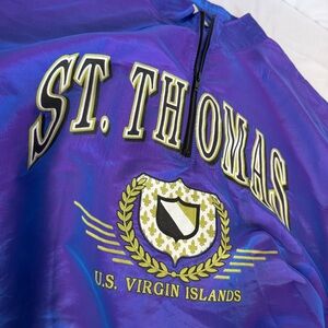 *RARE* VTG St. Thomas U.S. Virgin Islands Purple Pullover Windbreaker